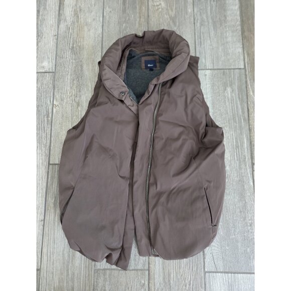 Gap Puffer OliveGreen Lined Pockets Full Zip Women’s Sz M Bubble Sleeveless Vest - Picture 10 of 10